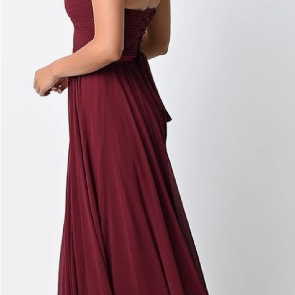 Cinderella Divine Maxi Strapless Burgundy Holiday Formal Dress Size 4 Flowy‎